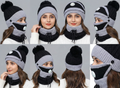Unisex Winter Knit Beanie Cap Hat Neck Warmer Scarf
