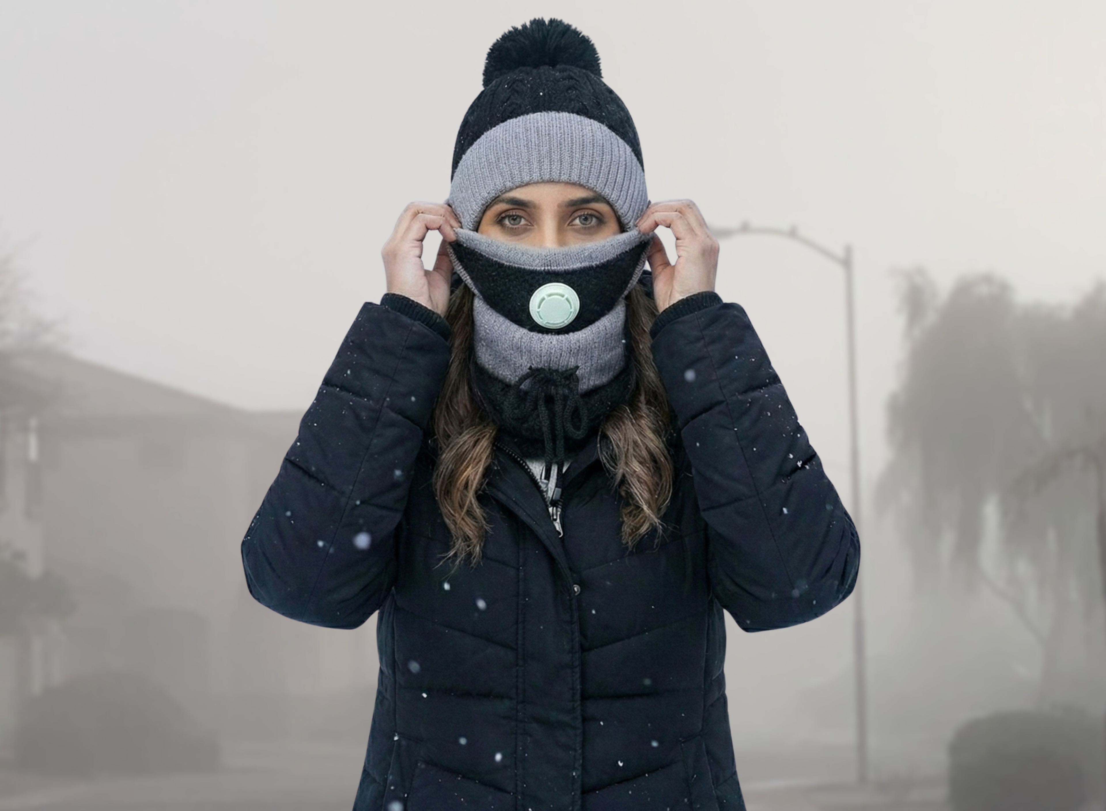 Unisex Winter Knit Beanie Cap Hat Neck Warmer Scarf